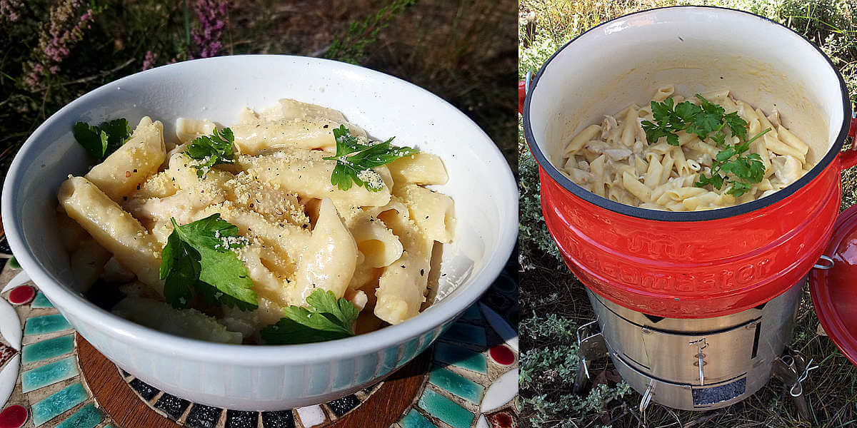 Chicken alfredo potjie