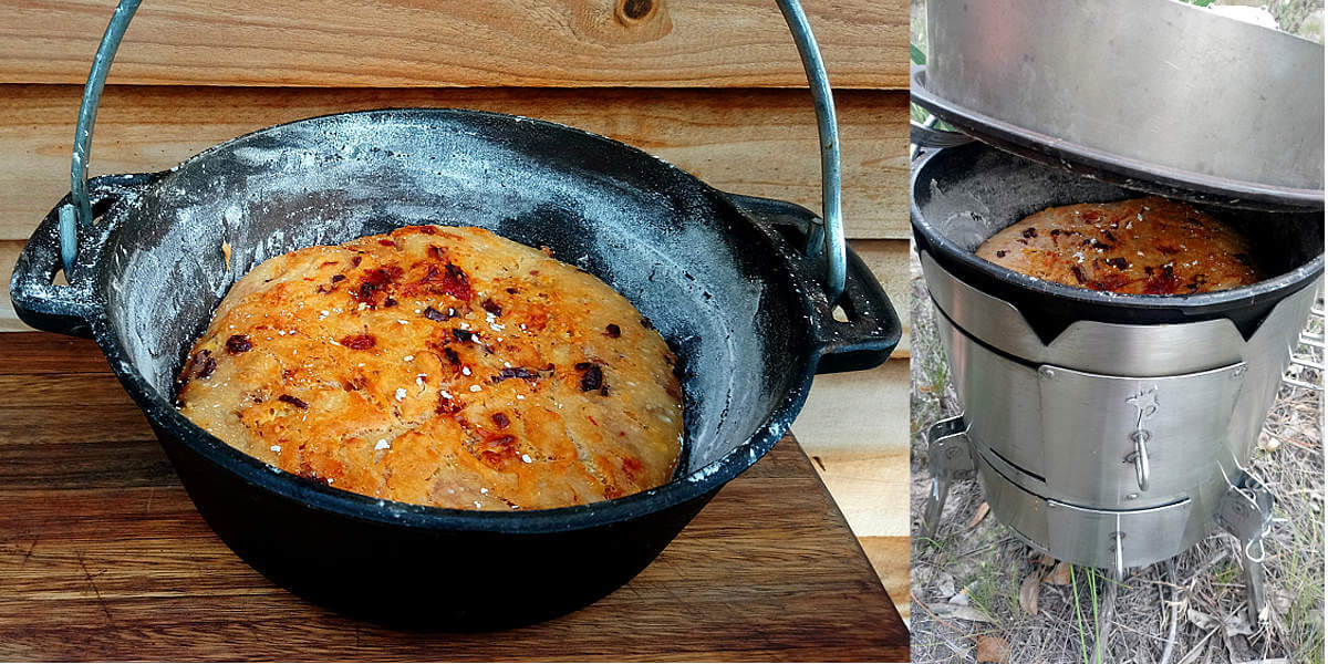 sundried tomato feta olive no knead pot bread